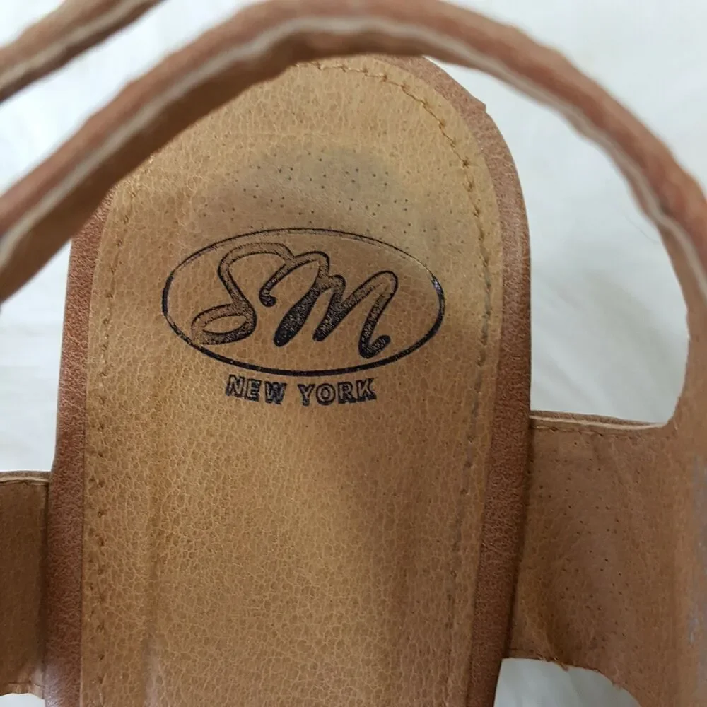 SM New York Wedge Sandal Womens Size 9.5 Divine Multicolor Tan Summer